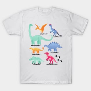 Types of Dinosaurs Future Paleontologist Kids Dino Lover T-Shirt